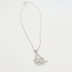 925 Sterling Silver white gold plated necklace